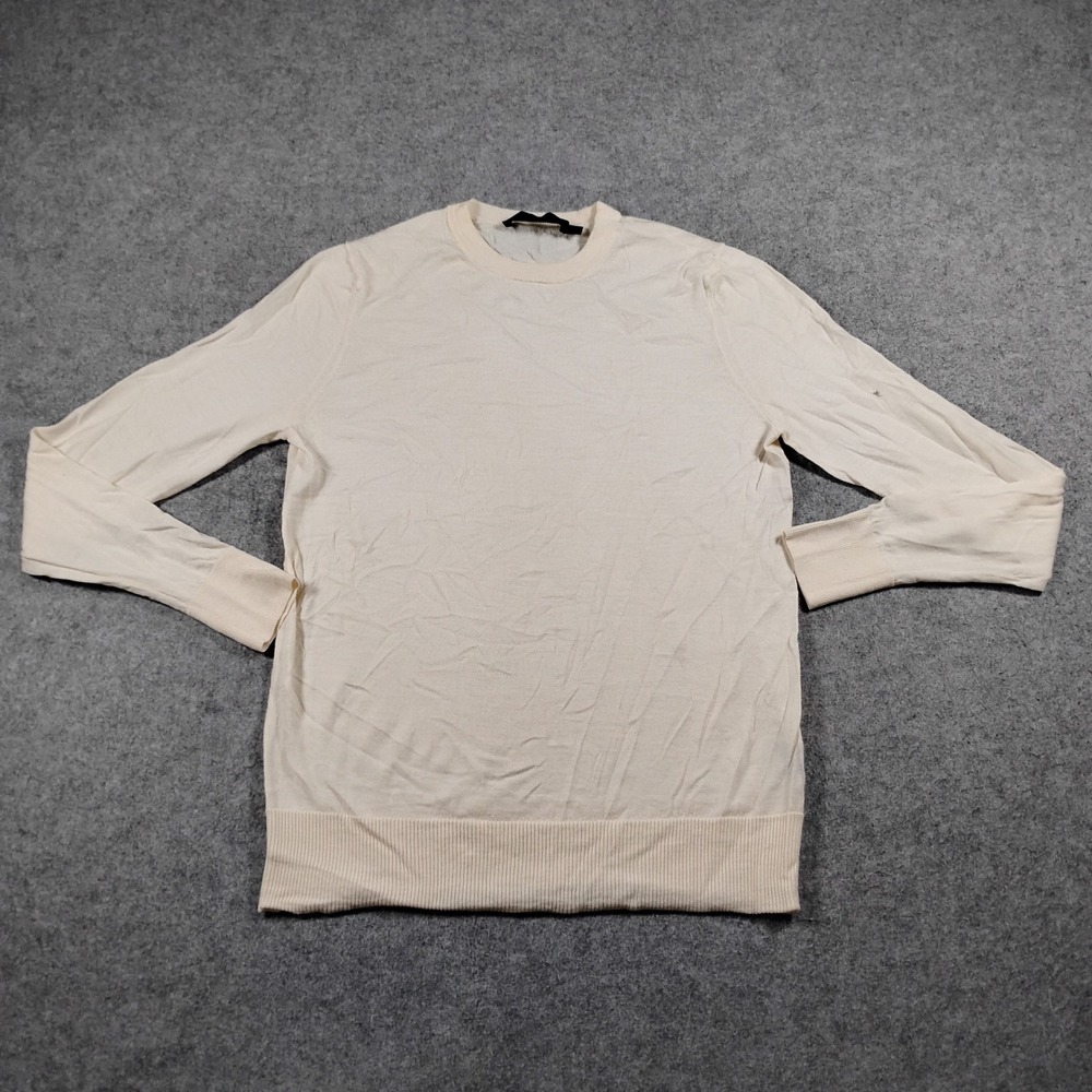Jenni Kayne Women's Cream 100% Merino Wool Crewneck Pullover Sweater Size XS